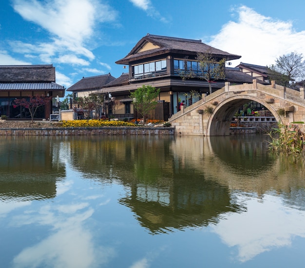 Foto gratuita vista dalla città di acqua di gubei