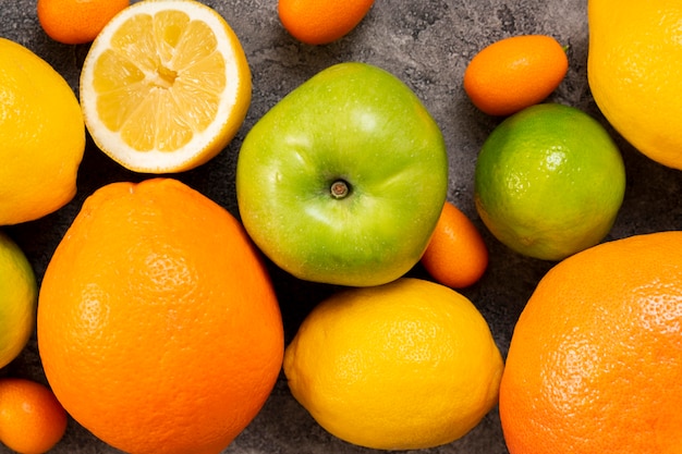 Above view fruit assortment