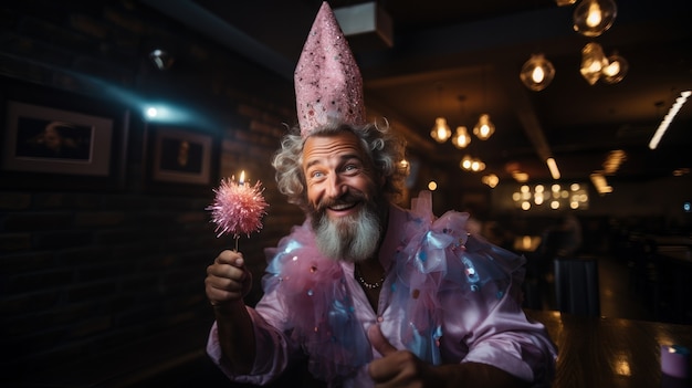 Free photo view of funny fairy man