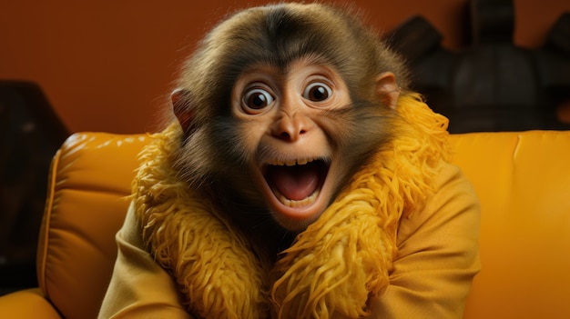 Free photo view of funny monkey