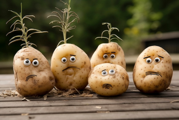 Free photo view of funny potatoes