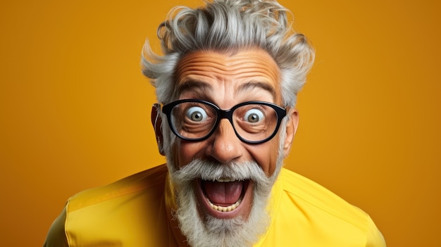 Free photo view of funny senior man