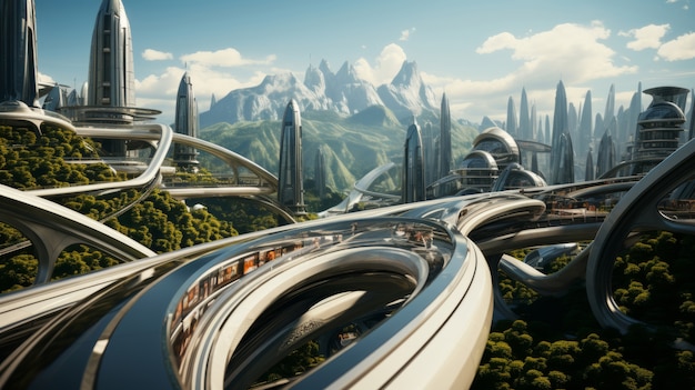 未来的な橋の眺め