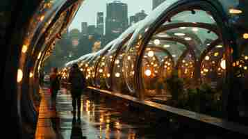 Free photo view of futuristic bridge