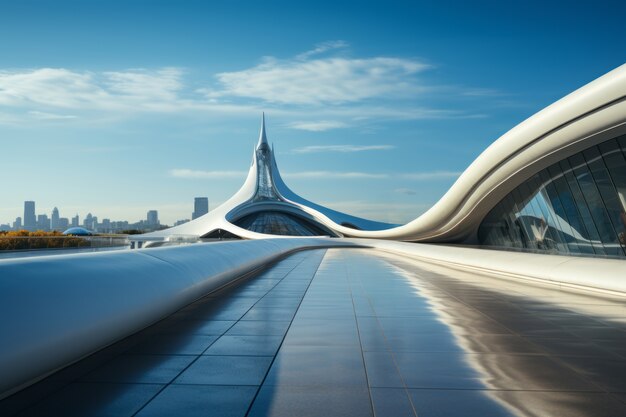 View of futuristic bridge