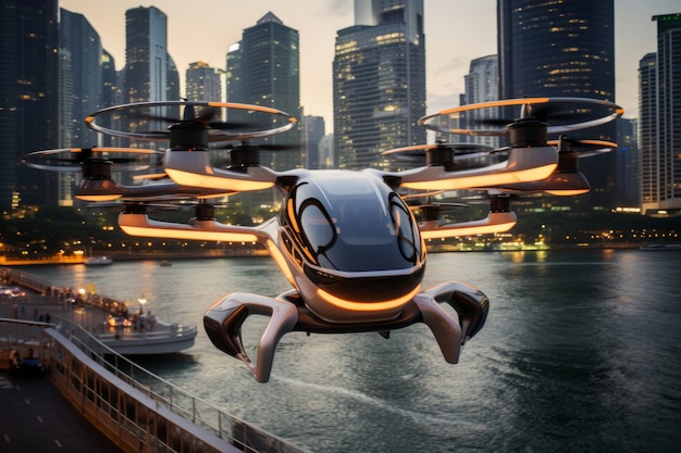 Foto gratuita vista del drone futuristico