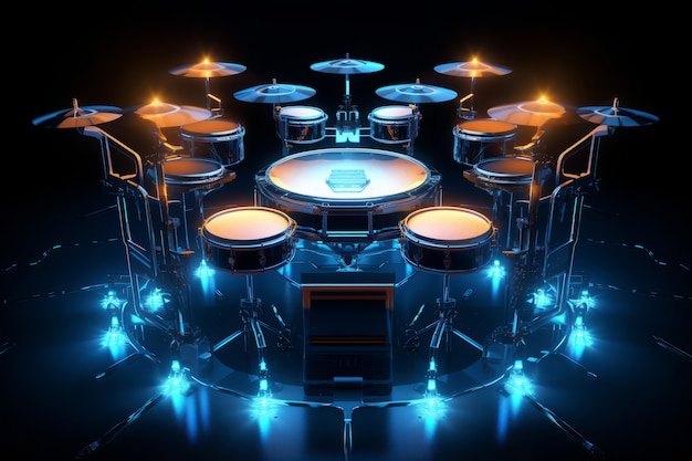 View of futuristic drums