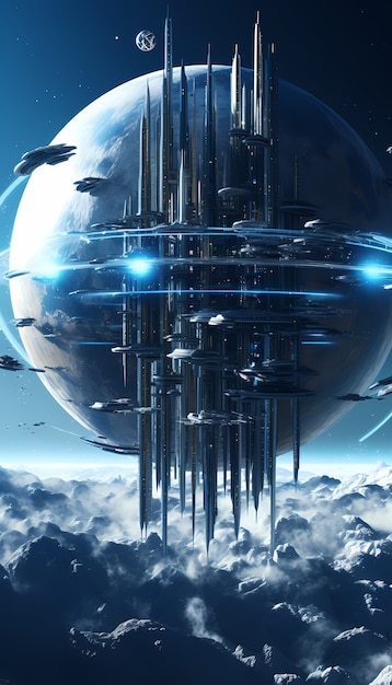 View of futuristic high tech earth