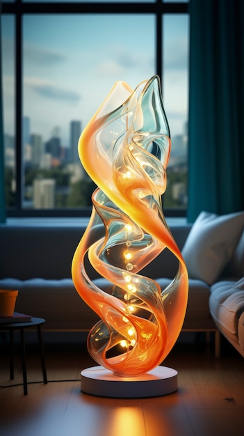 Free photo view of futuristic light lamp design