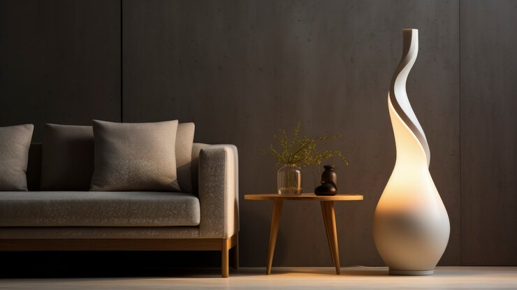 Free Photo view of futuristic lighting lamp design