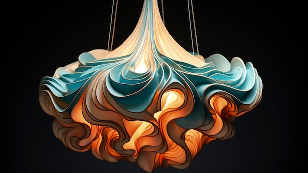 Free photo view of futuristic lighting lamp design