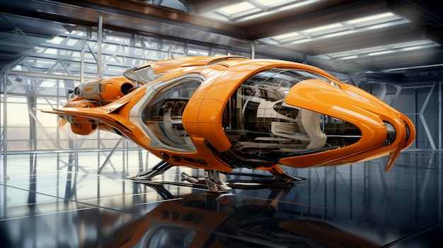 Free photo view of futuristic looking spaceship