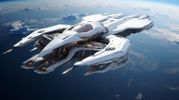 View of futuristic looking spaceship