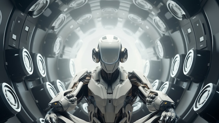 Free Photo view of futuristic music robot or droid