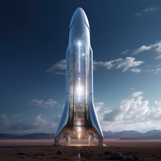 Free photo view of futuristic space rocket