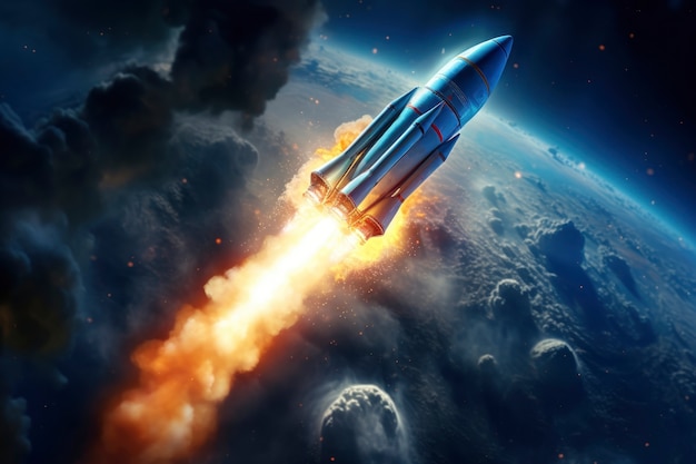 Free photo view of futuristic space rocket