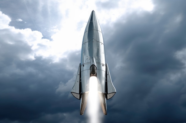 Free photo view of futuristic space rocket