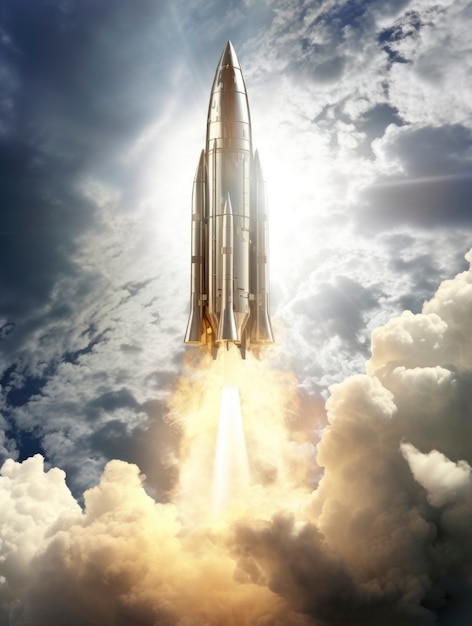 Free photo view of futuristic space rocket