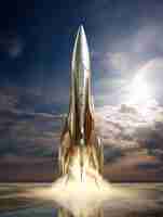 Free photo view of futuristic space rocket