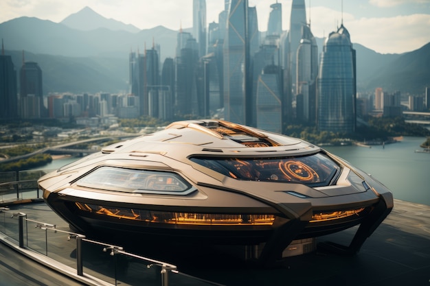 Free photo view of futuristic spaceship