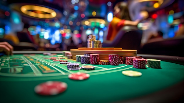 Free photo view of game and gambling table at a casino