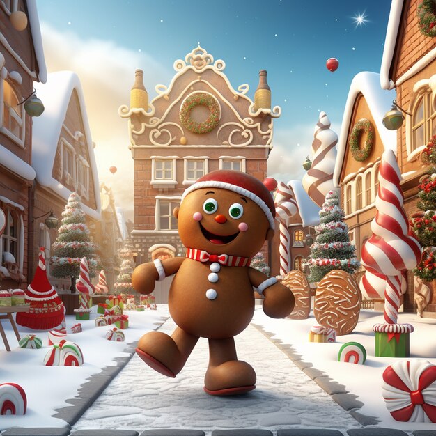 View of gingerbread man for christmas celebrations