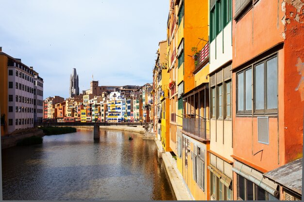 View of Girona - river Onyar