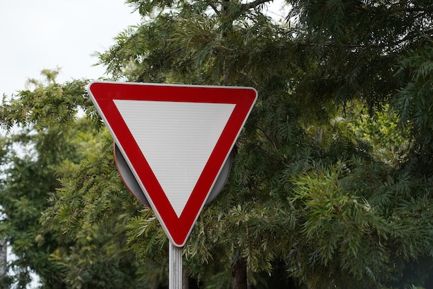 View of a give way road sign