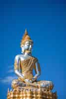 Free photo view of golden buddha statue