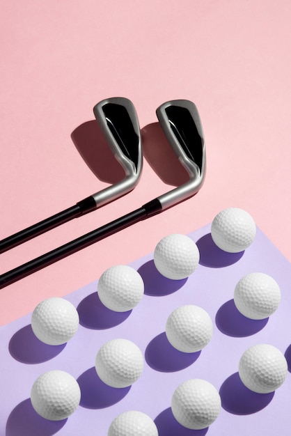 Free photo view of golf balls with other paraphernalia