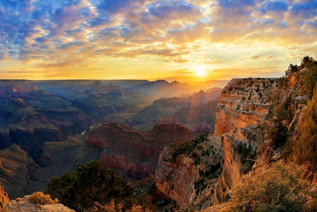 Foto gratuita vista del grand canyon all'alba