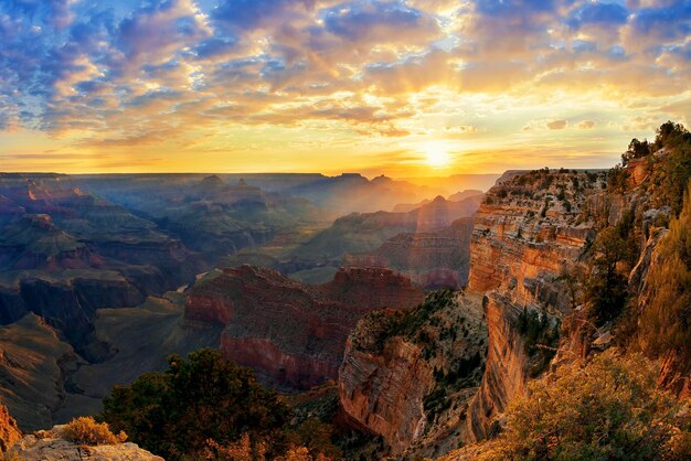 View of Grand Canyon at sunrise