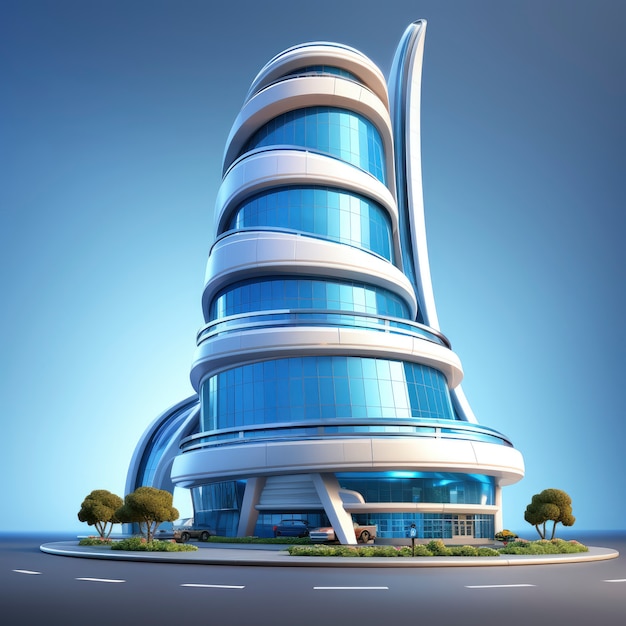 Free photo view of graphic 3d building