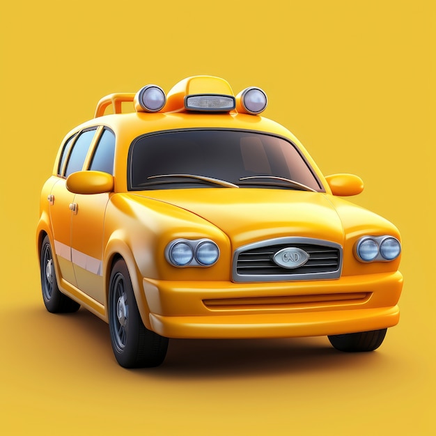 View of graphic 3d taxi