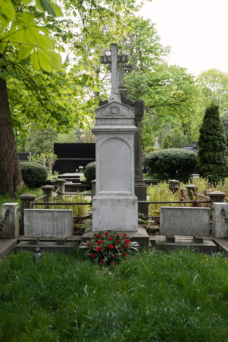 Free Photo view of graves in the cemetery