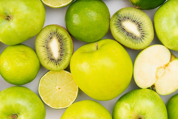 Above view green fruits