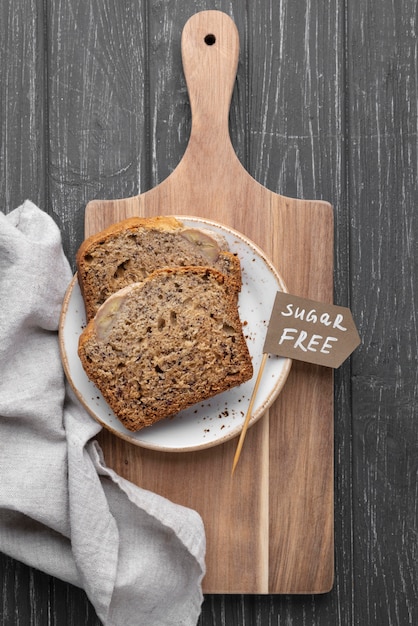 Free photo above view  healthy banana bread