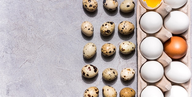above view healthy food concept with eggs