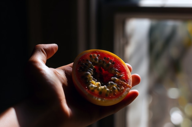 Free photo view of healthy and fresh maracuja fruit