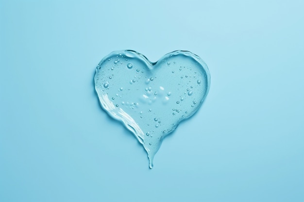 Free photo view of heart shape from clear liquid