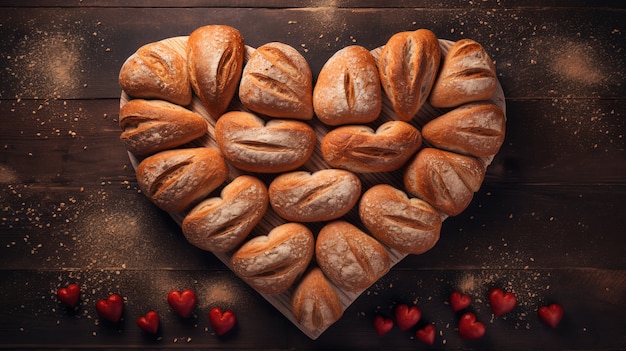 Foto gratuita vista a forma di cuore di pasticceria