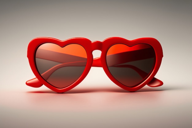 Foto gratuita vista degli occhiali da sole a forma di cuore