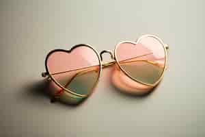 Free photo view of heart-shapes sunglasses