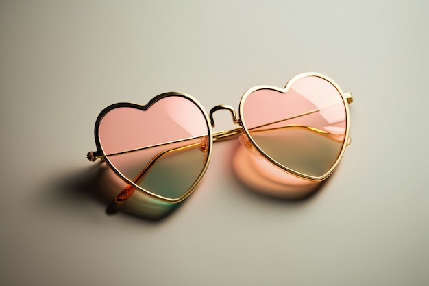 View of heart-shapes sunglasses