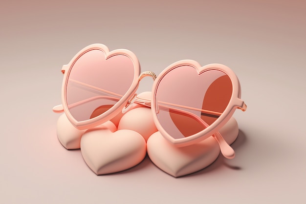 Free photo view of heart-shapes sunglasses