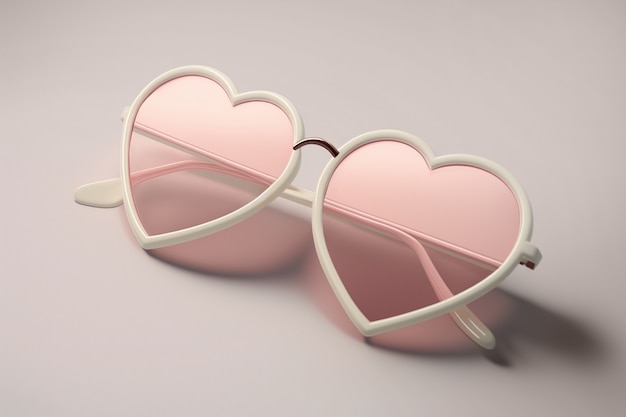 Free photo view of heart-shapes sunglasses