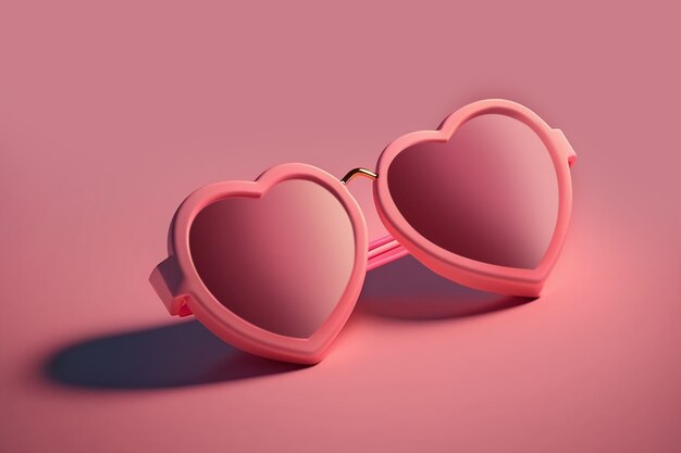View of heart-shapes sunglasses