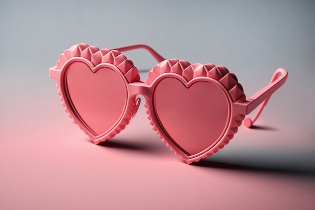 View of heart-shapes sunglasses