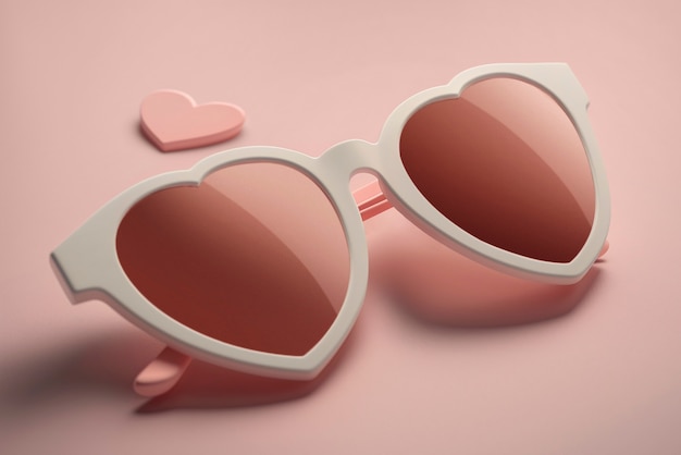 View of heart-shapes sunglasses