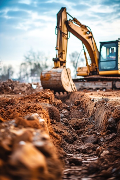 View of heavy machinery used in the construction industry